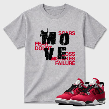 Sneaker match tees – Sneaker Tees To Match Air Jordan 4 Toro Bravo Shoes – Move Tee Heather Grey 1