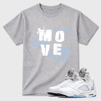 Sneaker match tees – Sneaker Tees To Match Air Jordan 5 White Metallic Shoes – Move Tee Heather Grey 1