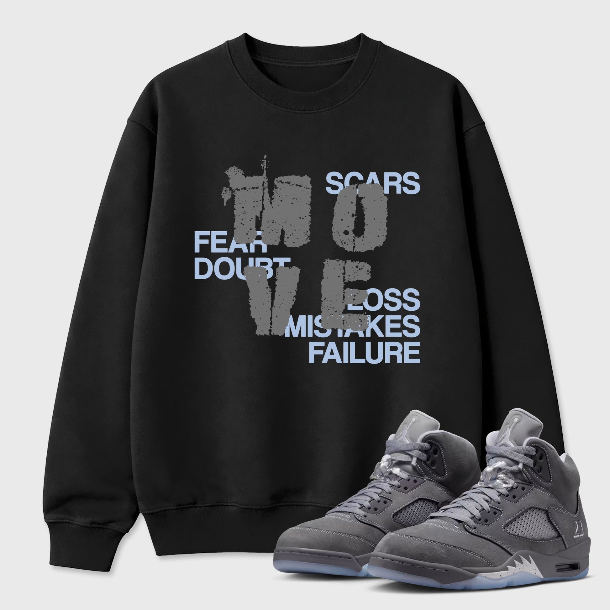 Sneaker match tees – Sneaker Tees To Match Air Jordan 5 Wolf Grey Shoes – Move Tee Black 1