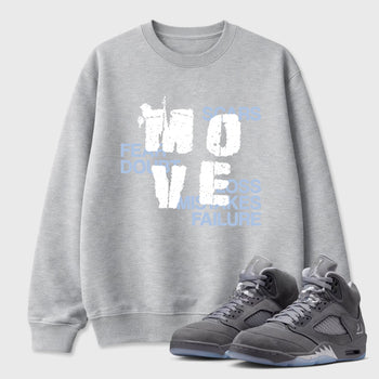Sneaker match tees – Sneaker Tees To Match Air Jordan 5 Wolf Grey Shoes – Move Tee Heather Grey 1