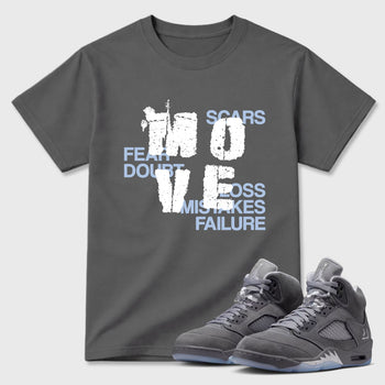Sneaker match tees – Sneaker Tees To Match Air Jordan 5 Wolf Grey Shoes – Move Tee Cool Grey 1