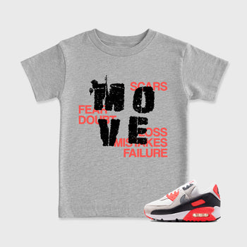 Sneaker match tees – Sneaker Tees To Match Air Max 90 Infrared Shoes – Move Kids T-Shirt Heather Grey 1