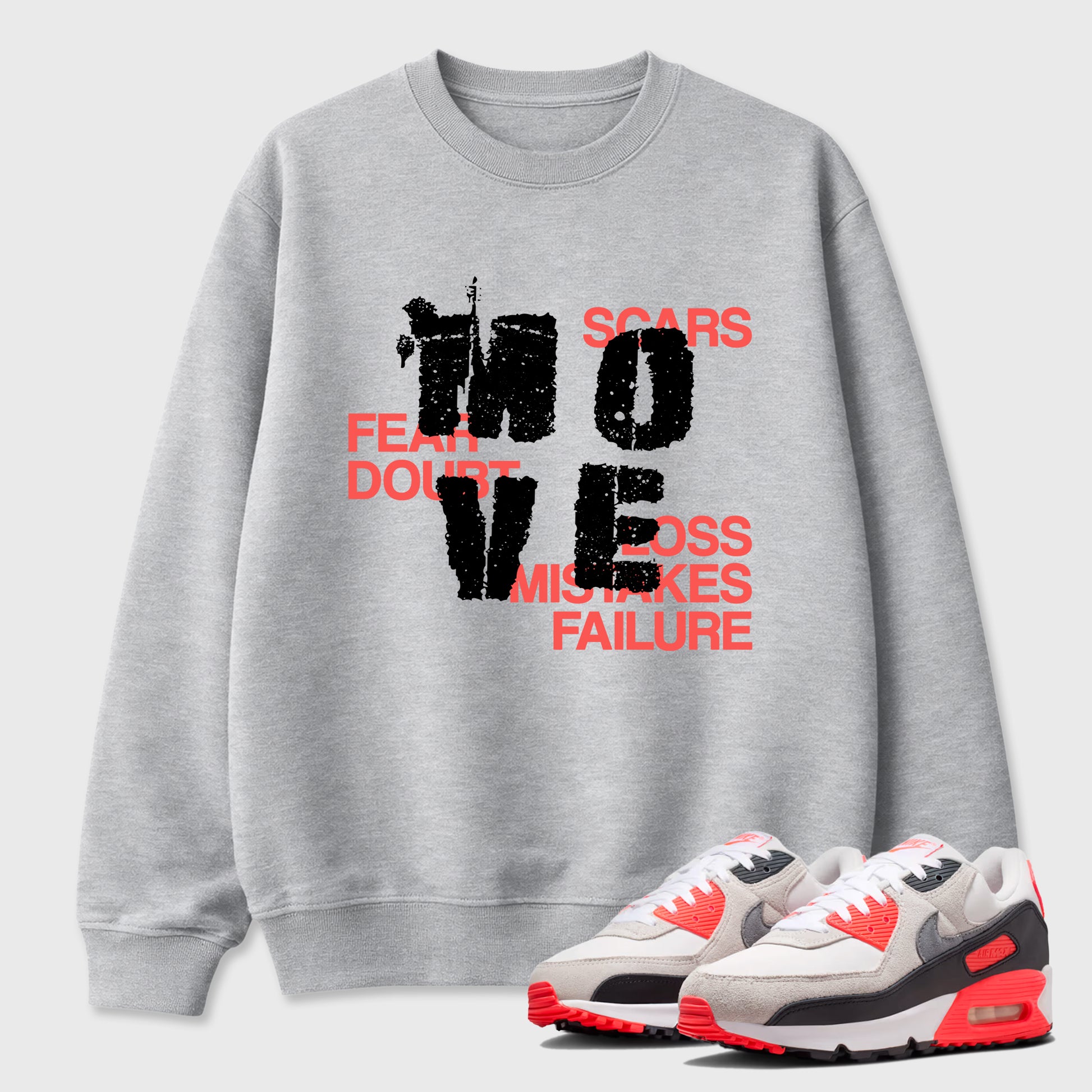 Sneaker match tees – Sneaker Tees To Match Air Max 90 Infrared Shoes – Move Tee Heather Grey 1