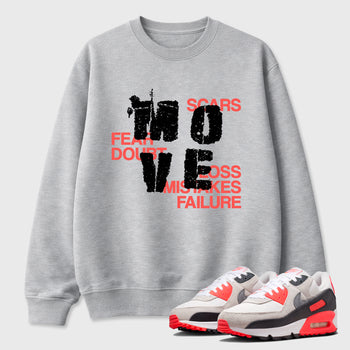 Sneaker match tees – Sneaker Tees To Match Air Max 90 Infrared Shoes – Move Tee Heather Grey 1