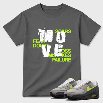 Sneaker match tees – Sneaker Tees To Match Air Max 90 Neon Yellow Shoes – Move Tee Cool Grey 1