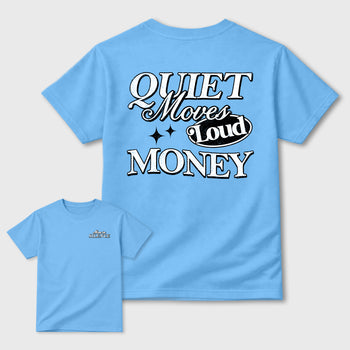 Move In Silence sneaker match t-shirt styled to complete your fit with the sneakers, shown in Carolina Blue.