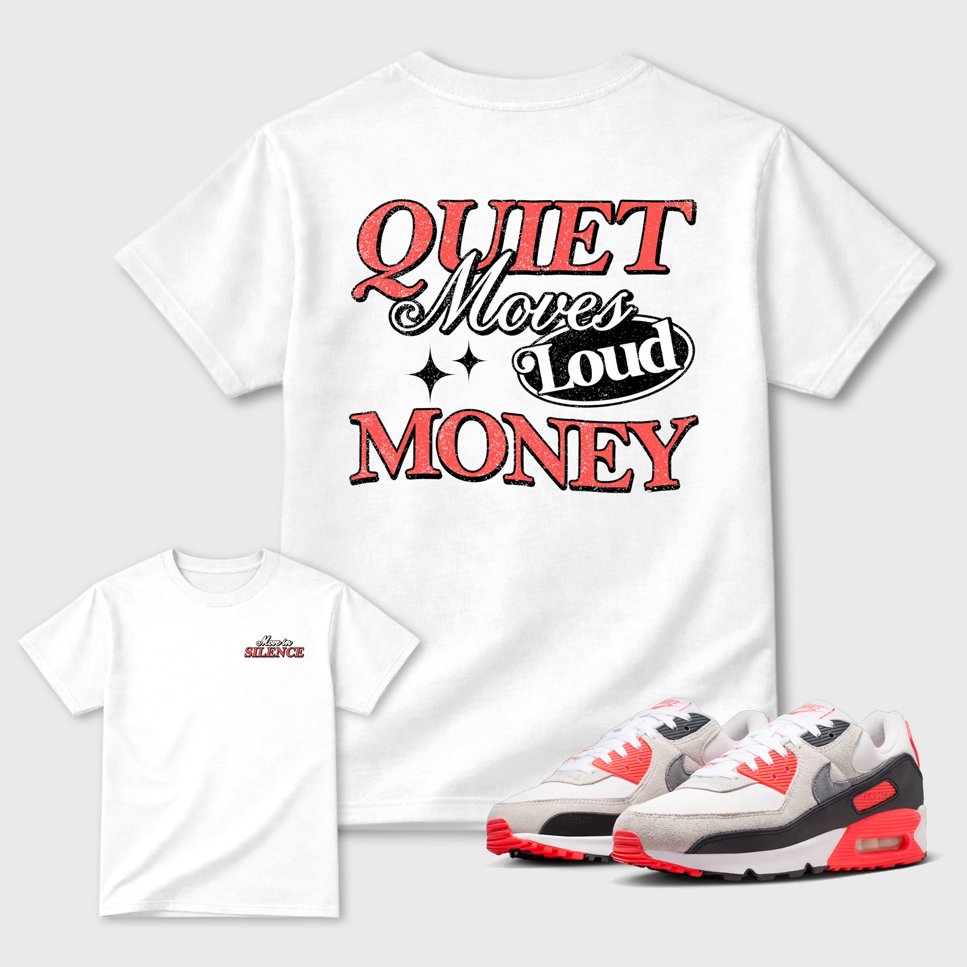 Move In Silence sneaker match t-shirt styled to complete your fit with the sneakers, shown in White.