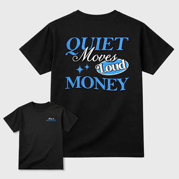 Move In Silence double side sneaker match graphic tee styled to complete your fit with the Air Jordan 11 Legend Blue, shown in Black.