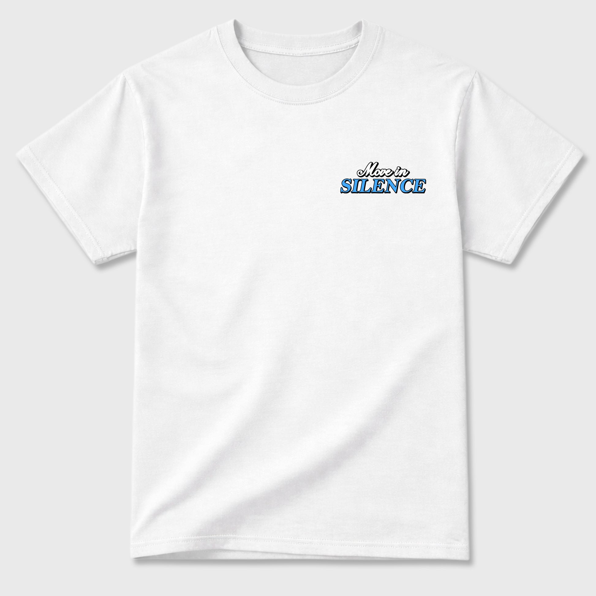 Move In Silence double side sneaker match graphic tee styled to complete your fit with the Air Jordan 11 Legend Blue, shown in White.