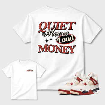 Move In Silence Graphic T-Shirt sneaker match tee designed for the sneakers, featuring coordinated color options for a perfect streetwear match. White shirt.