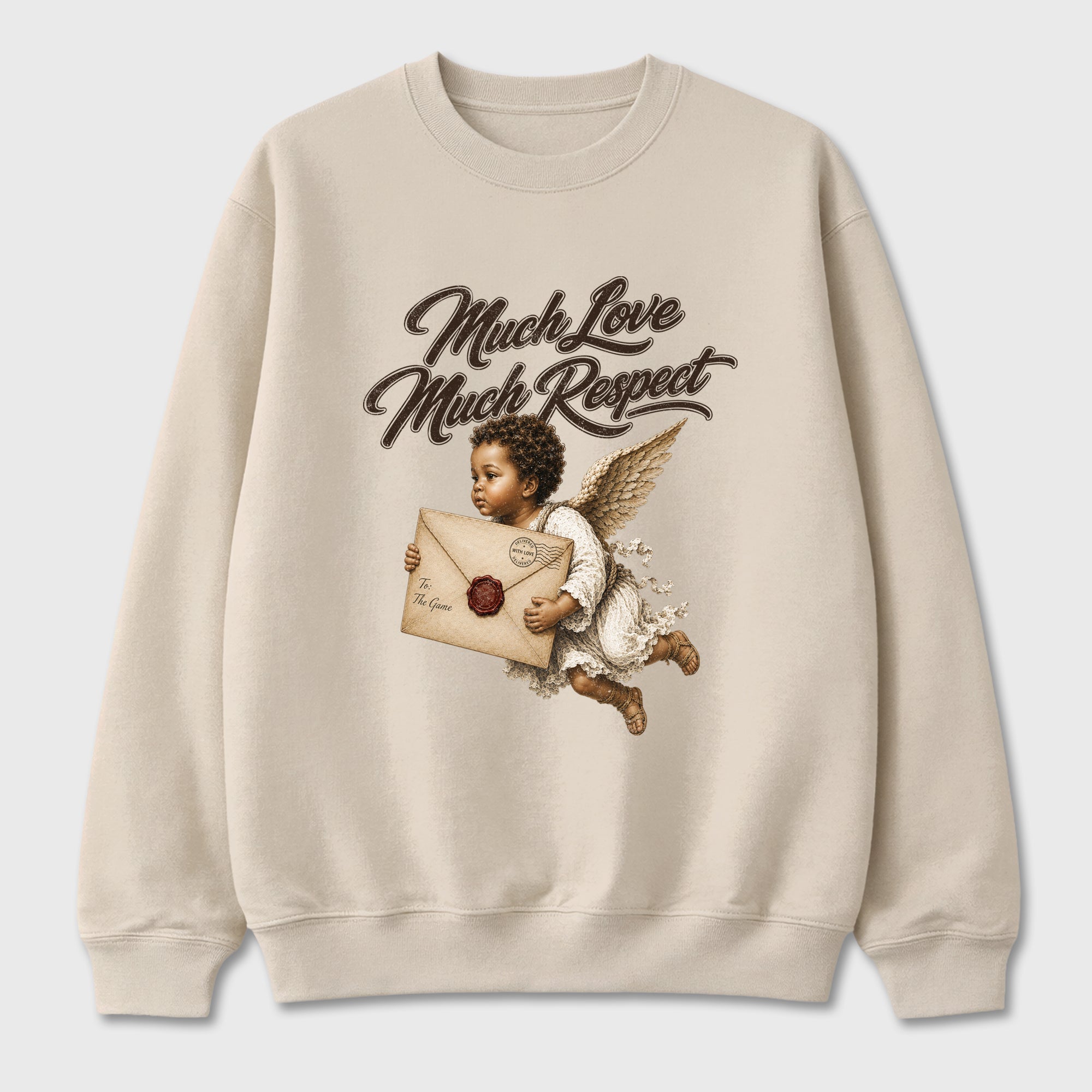 Much Love Much Respect Graphic T-Shirt featuring original streetwear artwork designed to match the Air Jordan 1 Love Letter. Natural 2 Graphic Tee.