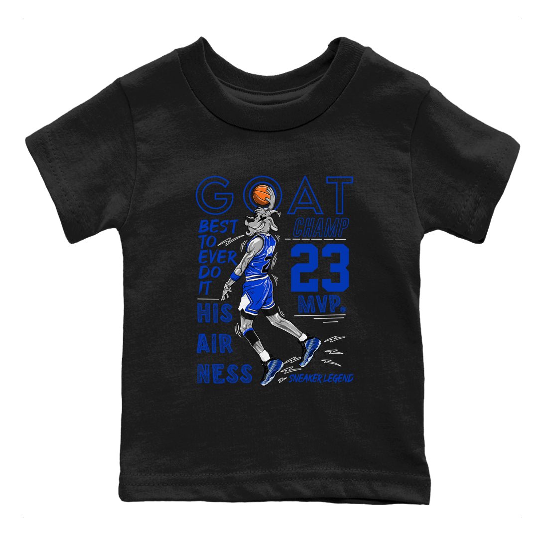 Foams One Royal shirts to match jordans MVP Goat sneaker match tees Air Foamposite One Royal match shoes to clothes SNRT Sneaker Tees Youth Baby Black 2 tee