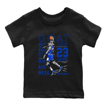Foams One Royal shirts to match jordans MVP Goat sneaker match tees Air Foamposite One Royal match shoes to clothes SNRT Sneaker Tees Youth Baby Black 2 tee