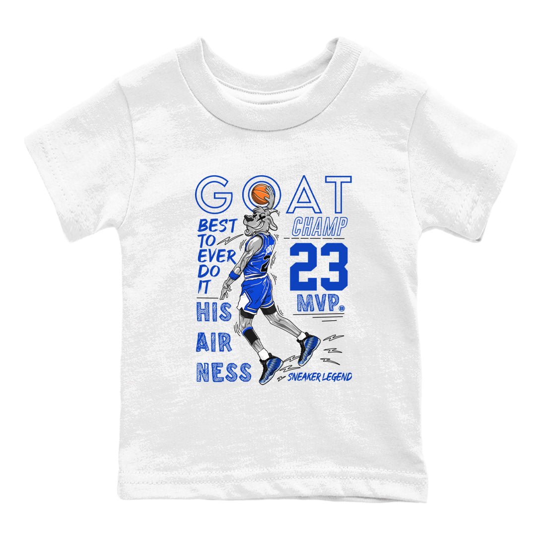 Foams One Royal shirts to match jordans MVP Goat sneaker match tees Air Foamposite One Royal match shoes to clothes SNRT Sneaker Tees Youth Baby White 2 tee