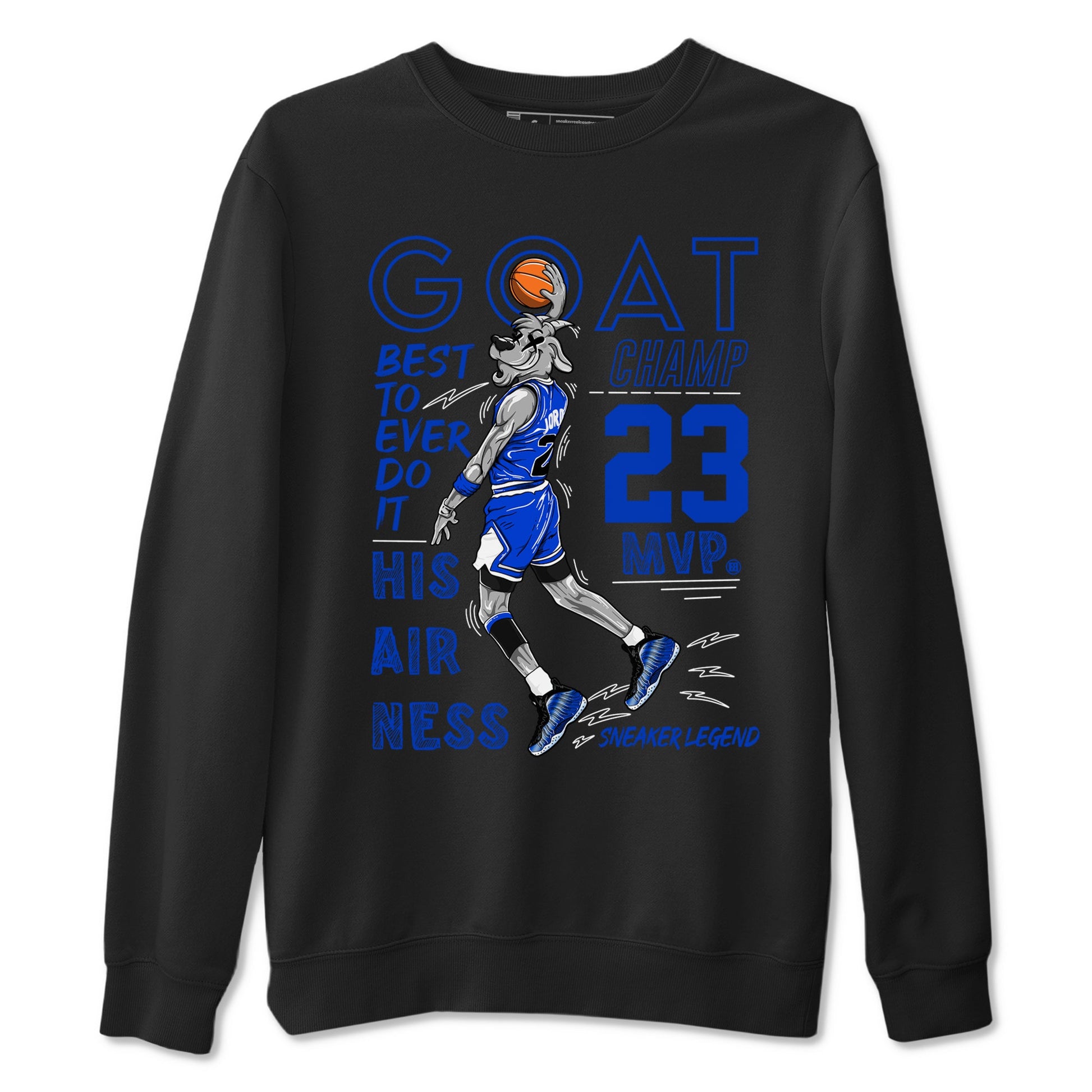 Foams One Royal shirts to match jordans MVP Goat sneaker match tees Air Foamposite One Royal match shoes to clothes SNRT Sneaker Tees unisex cotton Black 2 shirts