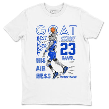 Foams One Royal shirts to match jordans MVP Goat sneaker match tees Air Foamposite One Royal match shoes to clothes SNRT Sneaker Tees unisex cotton White 2 shirts