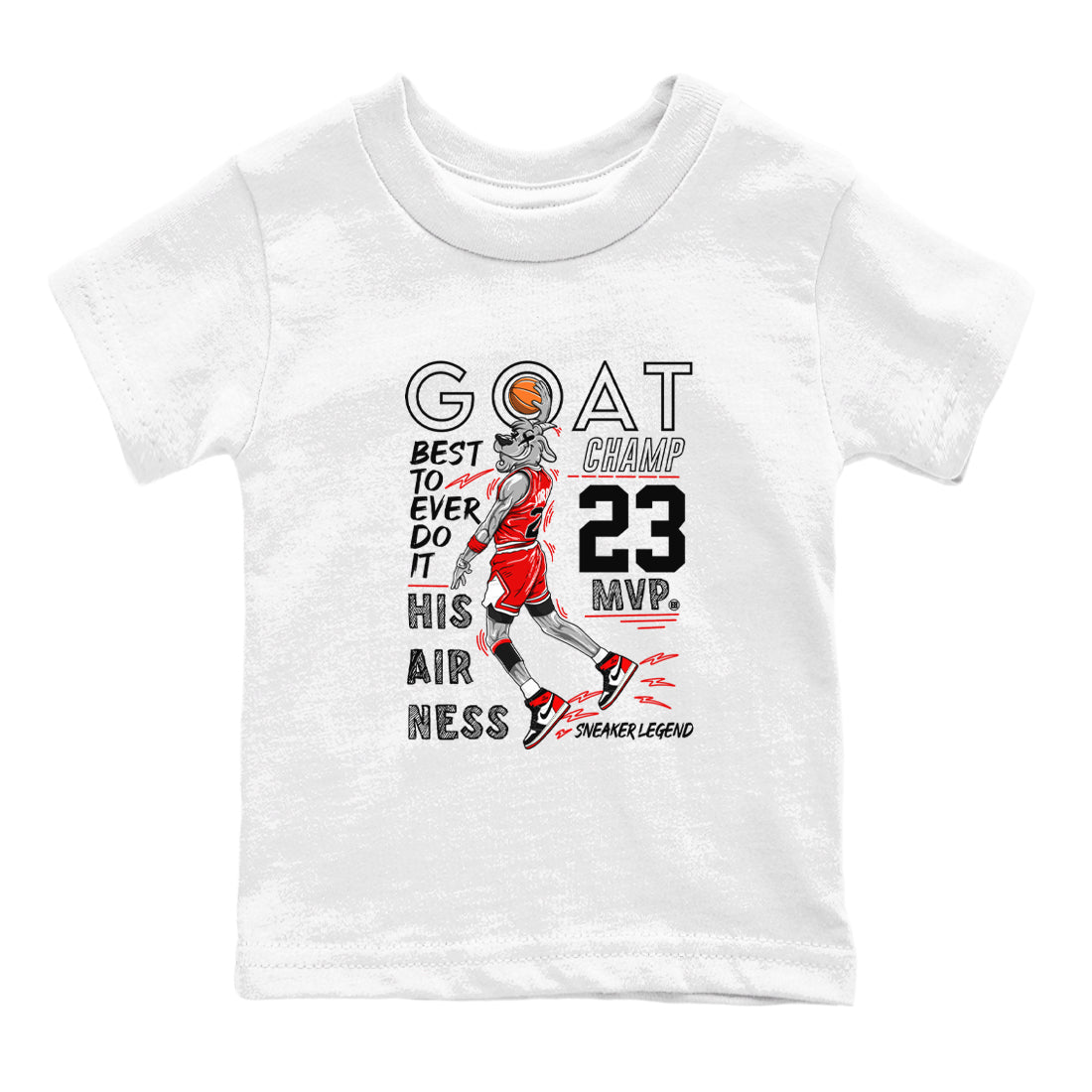 AJ1 Black Toe Reimagined shirts to match jordans MVP Goat sneaker match tees Air Jordan 1 Black Toe Reimagined SNRT Sneaker Tees streetwear brand Baby and Youth White 2 cotton tee