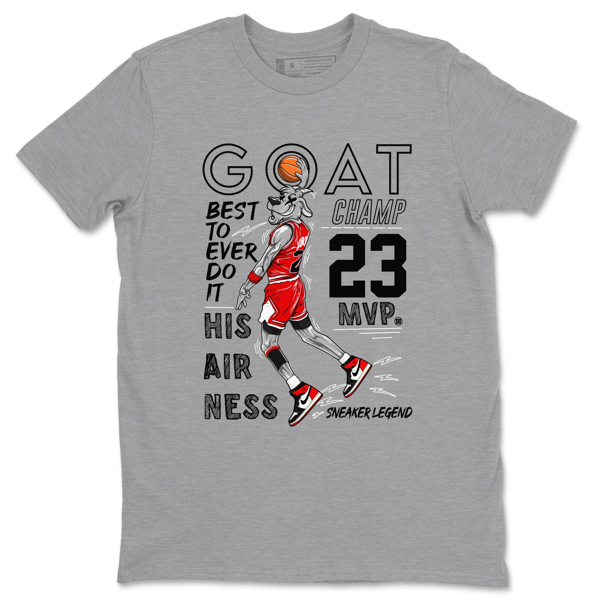AJ1 Black Toe Reimagined shirts to match jordans MVP Goat sneaker match tees Air Jordan 1 Black Toe Reimagined SNRT Sneaker Tees streetwear brand Heather Grey 2 unisex cotton tee