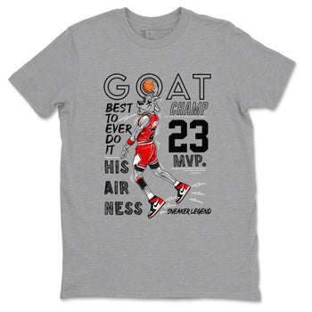 AJ1 Black Toe Reimagined shirts to match jordans MVP Goat sneaker match tees Air Jordan 1 Black Toe Reimagined SNRT Sneaker Tees streetwear brand Heather Grey 2 unisex cotton tee
