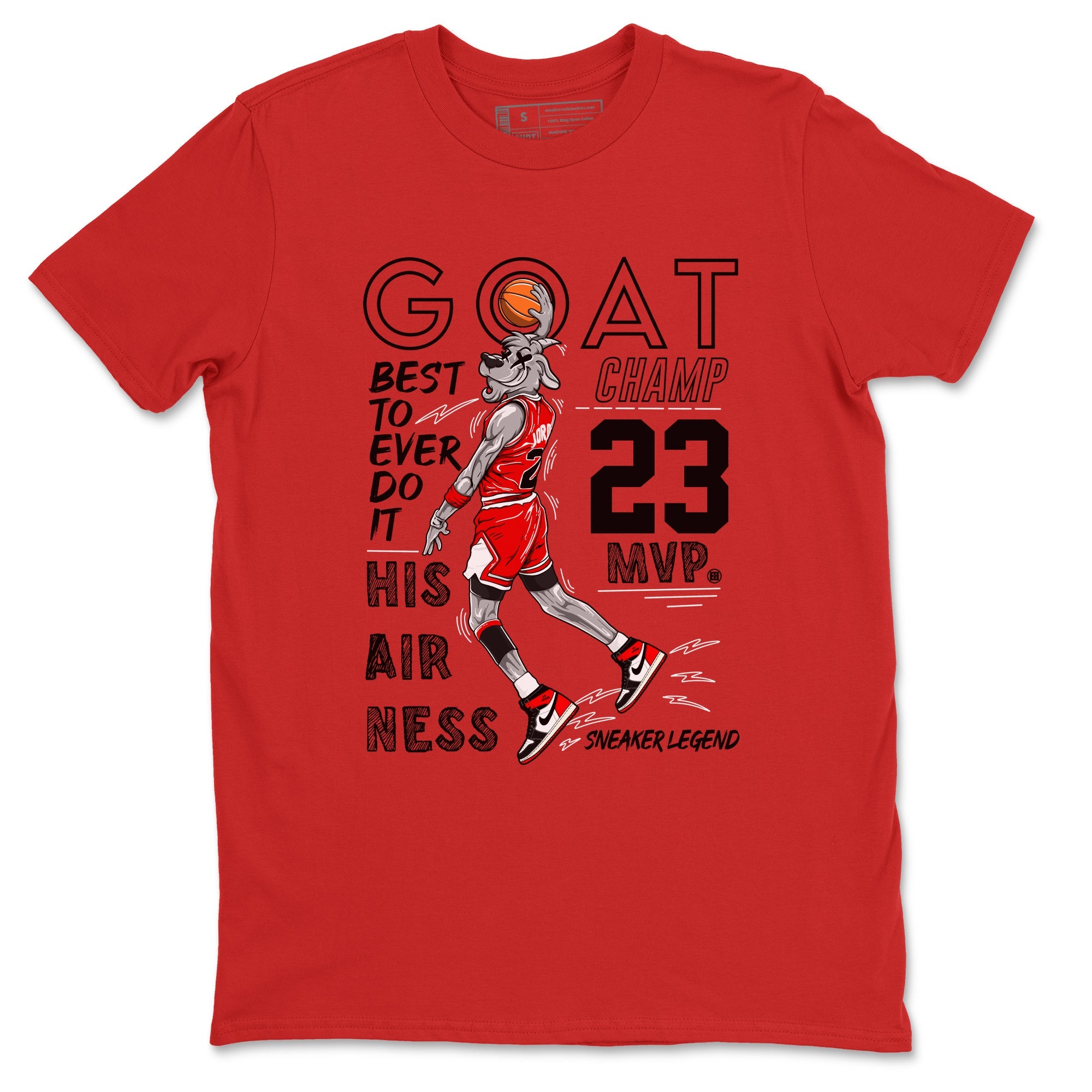 AJ1 Black Toe Reimagined shirts to match jordans MVP Goat sneaker match tees Air Jordan 1 Black Toe Reimagined SNRT Sneaker Tees streetwear brand Red 2 unisex cotton tee