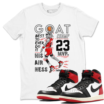 AJ1 Black Toe Reimagined shirts to match jordans MVP Goat sneaker match tees Air Jordan 1 Black Toe Reimagined SNRT Sneaker Tees streetwear brand White 1 unisex cotton tee