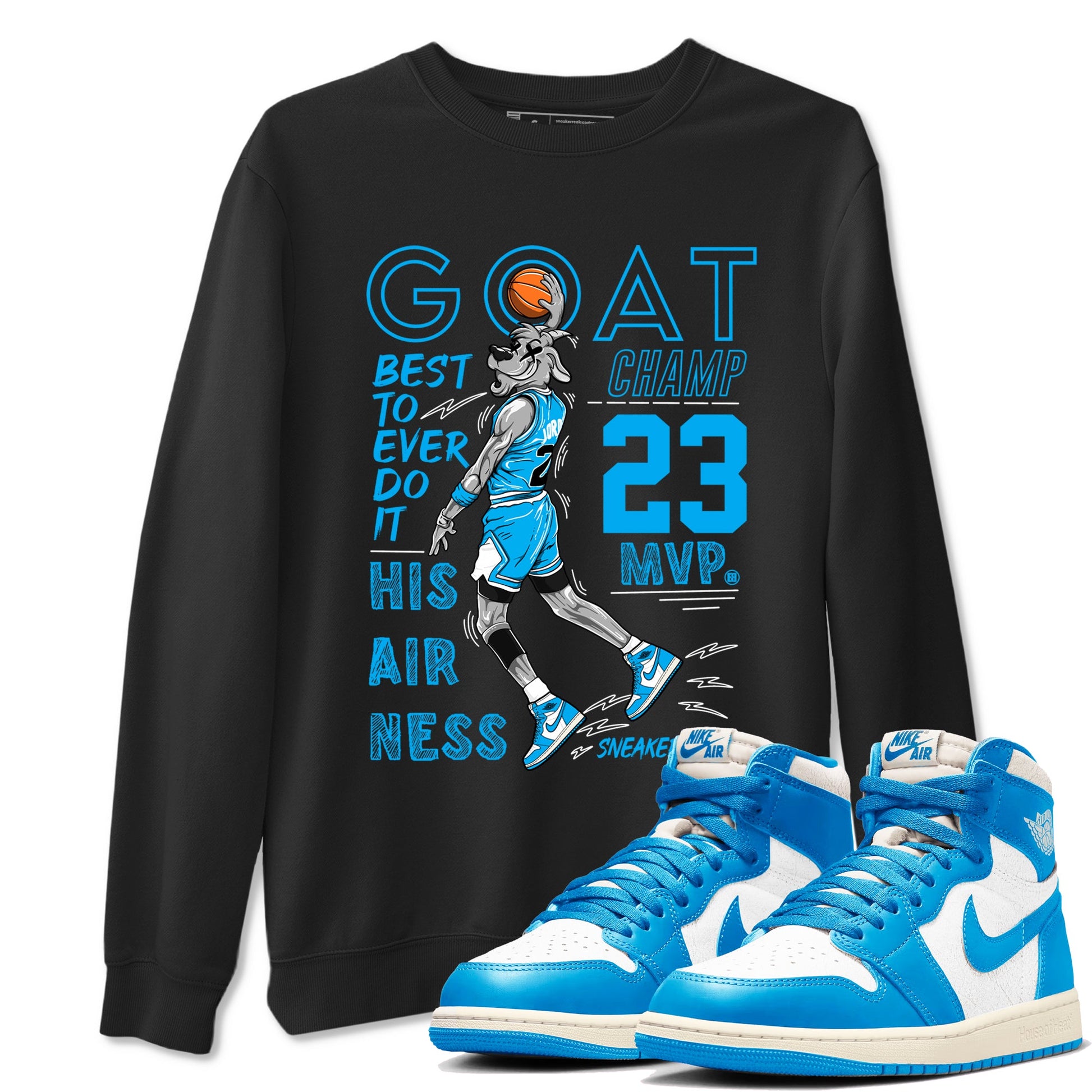 1s High OG UNC Reimagined shirts to match jordans MVP Goat graphic tees Air Jordan 1 UNC Reimagined match shoes to clothes SNRT Sneaker Tees unisex cotton Black 1 shirts