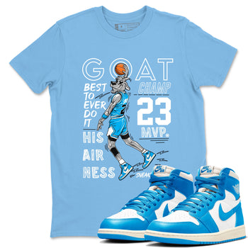1s High OG UNC Reimagined shirts to match jordans MVP Goat graphic tees Air Jordan 1 UNC Reimagined match shoes to clothes SNRT Sneaker Tees unisex cotton Carolina Blue 1 shirts