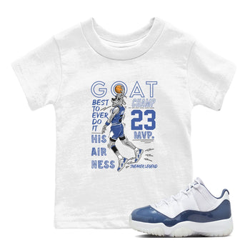 11s Diffused Blue shirts to match jordans MVP Goat sneaker match tees Air Jordan 11 Diffused Blue SNRT Sneaker Tees streetwear brand Baby and Youth White 1 cotton tee