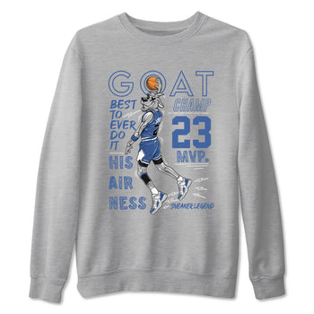 11s Diffused Blue shirts to match jordans MVP Goat sneaker match tees Air Jordan 11 Diffused Blue SNRT Sneaker Tees streetwear brand Heather Grey 2 unisex cotton tee