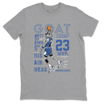 11s Diffused Blue shirts to match jordans MVP Goat sneaker match tees Air Jordan 11 Diffused Blue SNRT Sneaker Tees streetwear brand Heather Grey 2 unisex cotton tee