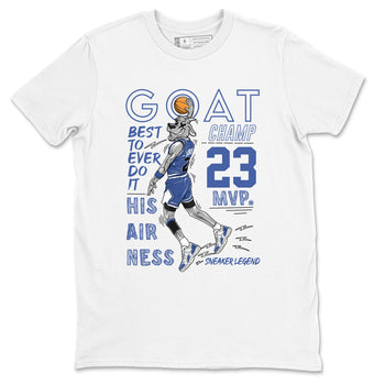 11s Diffused Blue shirts to match jordans MVP Goat sneaker match tees Air Jordan 11 Diffused Blue SNRT Sneaker Tees streetwear brand White 2 unisex cotton tee