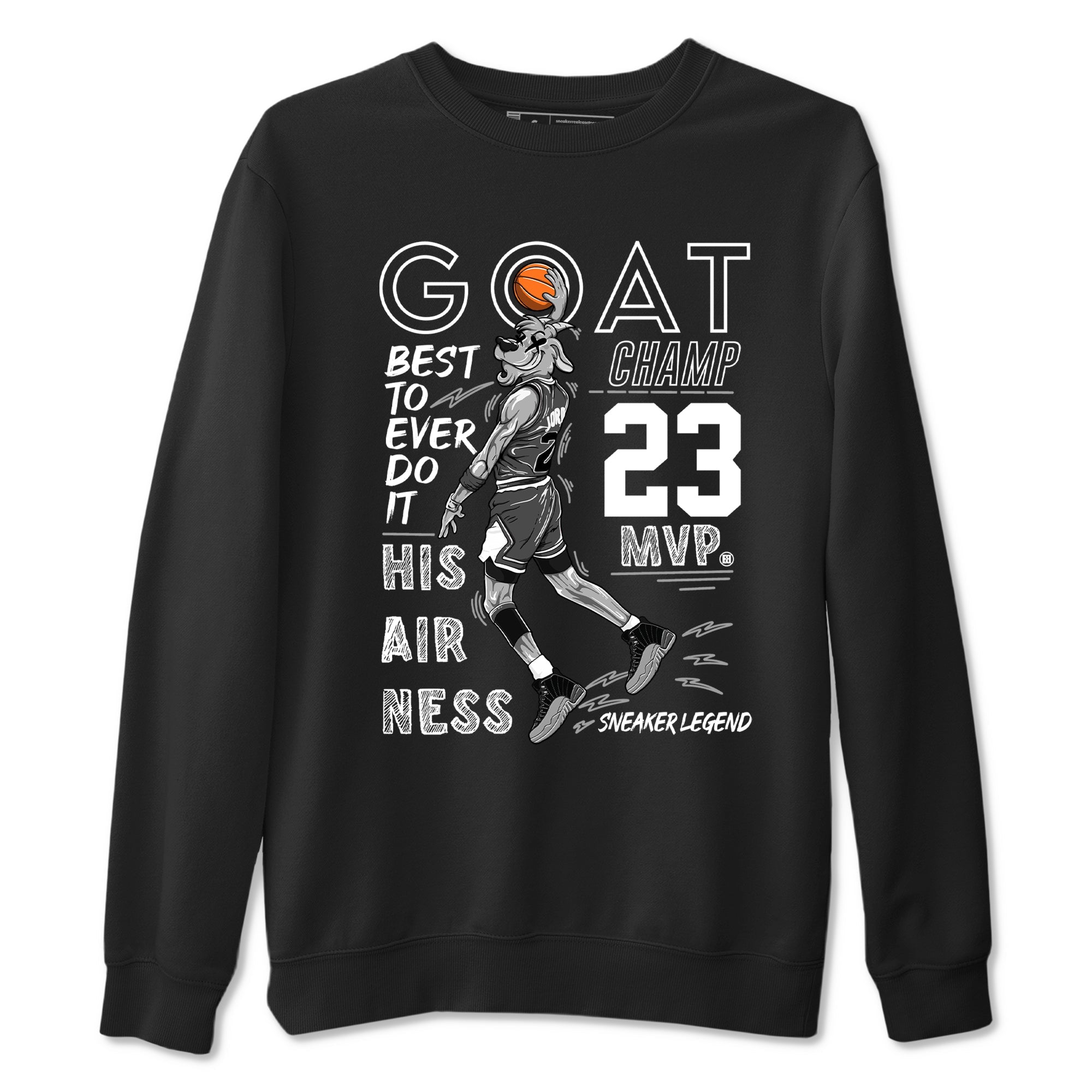 12s Black Wolf Grey shirts to match jordans MVP Goat sneaker match tees 12s Baron SNRT Sneaker Release Tees unisex cotton Black 2 crew neck shirts