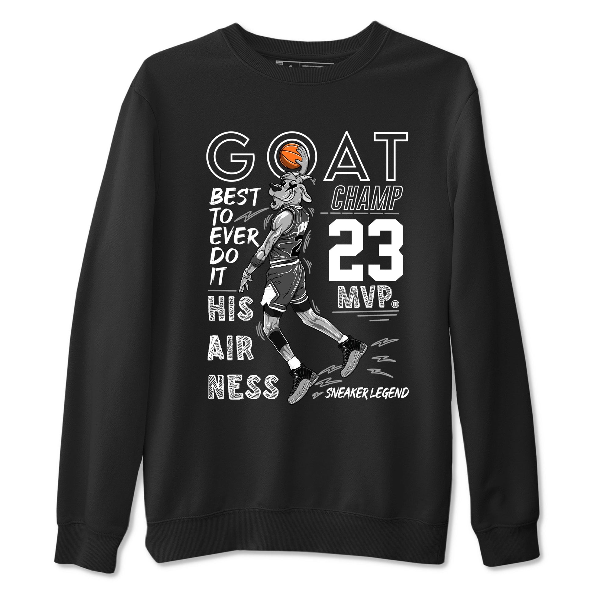 12s Black Wolf Grey shirts to match jordans MVP Goat sneaker match tees 12s Baron SNRT Sneaker Release Tees unisex cotton Black 2 crew neck shirts