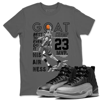 12s Black Wolf Grey shirts to match jordans MVP Goat sneaker match tees 12s Baron SNRT Sneaker Release Tees unisex cotton Cool Grey 1 crew neck shirts