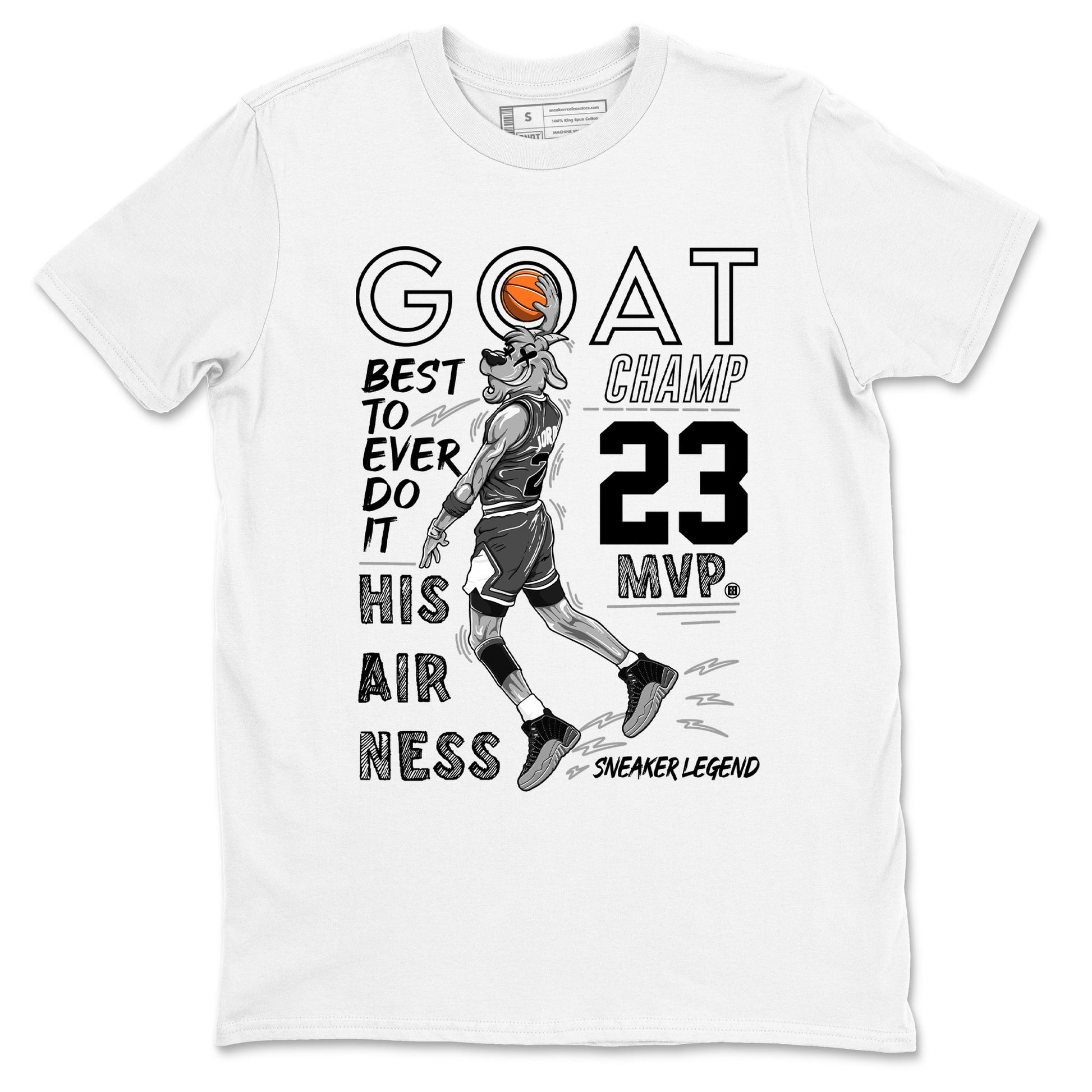 12s Black Wolf Grey shirts to match jordans MVP Goat sneaker match tees 12s Baron SNRT Sneaker Release Tees unisex cotton White 2 crew neck shirts