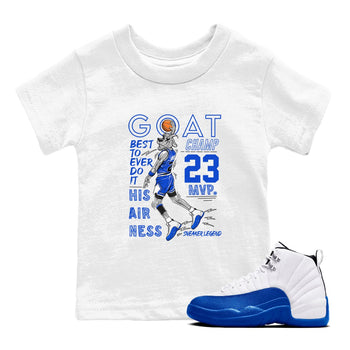 12s Blueberry shirts to match jordans MVP Goat sneaker match tees Air Jordan 12 Blueberry SNRT Sneaker Tees streetwear brand Baby and Youth White 1 cotton tee