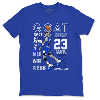 12s Blueberry shirts to match jordans MVP Goat sneaker match tees Air Jordan 12 Blueberry SNRT Sneaker Tees streetwear brand Royal Blue 2 unisex cotton tee