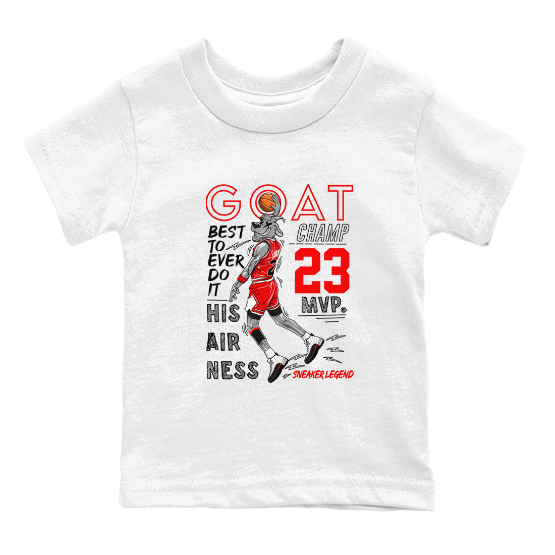 Air Jordan 12 Retro Taxi Flip shirts to match jordans MVP Goat sneaker match tees 12s Red Taxi SNRT sneaker release tees baby toddler White 2 cotton Shirt
