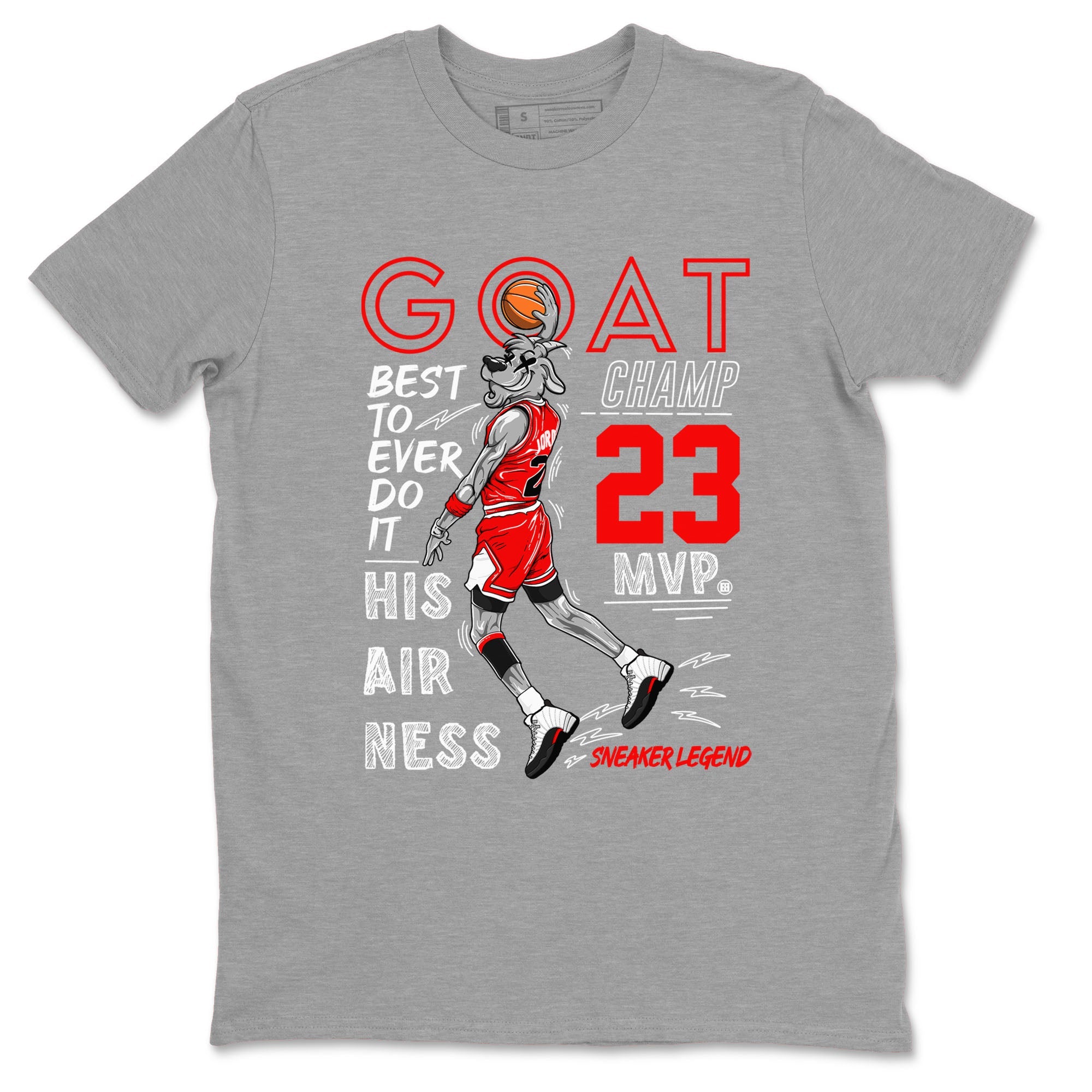 Air Jordan 12 Retro Taxi Flip shirts to match jordans MVP Goat sneaker match tees 12s Red Taxi SNRT sneaker release Tees unisex cotton Heather Grey 2 crew neck shirt