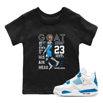4s Military Blue shirt to match jordans MVP Goat sneaker tees Air Jordan 4 Retro Military Blue Streetwear Brand SNRT Sneaker Release Tees baby toddler Black 1 cotton Shirt
