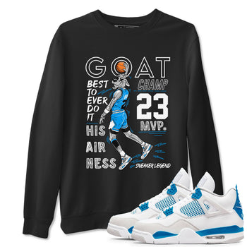 4s Military Blue shirt to match jordans MVP Goat sneaker tees Air Jordan 4 Retro Military Blue Streetwear Brand SNRT Sneaker Release Tees unisex cotton Black 1 crew neck shirt