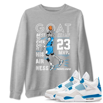 4s Military Blue shirt to match jordans MVP Goat sneaker tees Air Jordan 4 Retro Military Blue Streetwear Brand SNRT Sneaker Release Tees unisex cotton Heather Grey 1 crew neck shirt