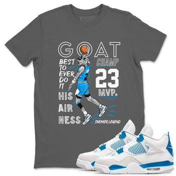 4s Military Blue shirt to match jordans MVP Goat sneaker tees Air Jordan 4 Retro Military Blue Streetwear Brand SNRT Sneaker Release Tees unisex cotton Cool Grey 1 crew neck shirt
