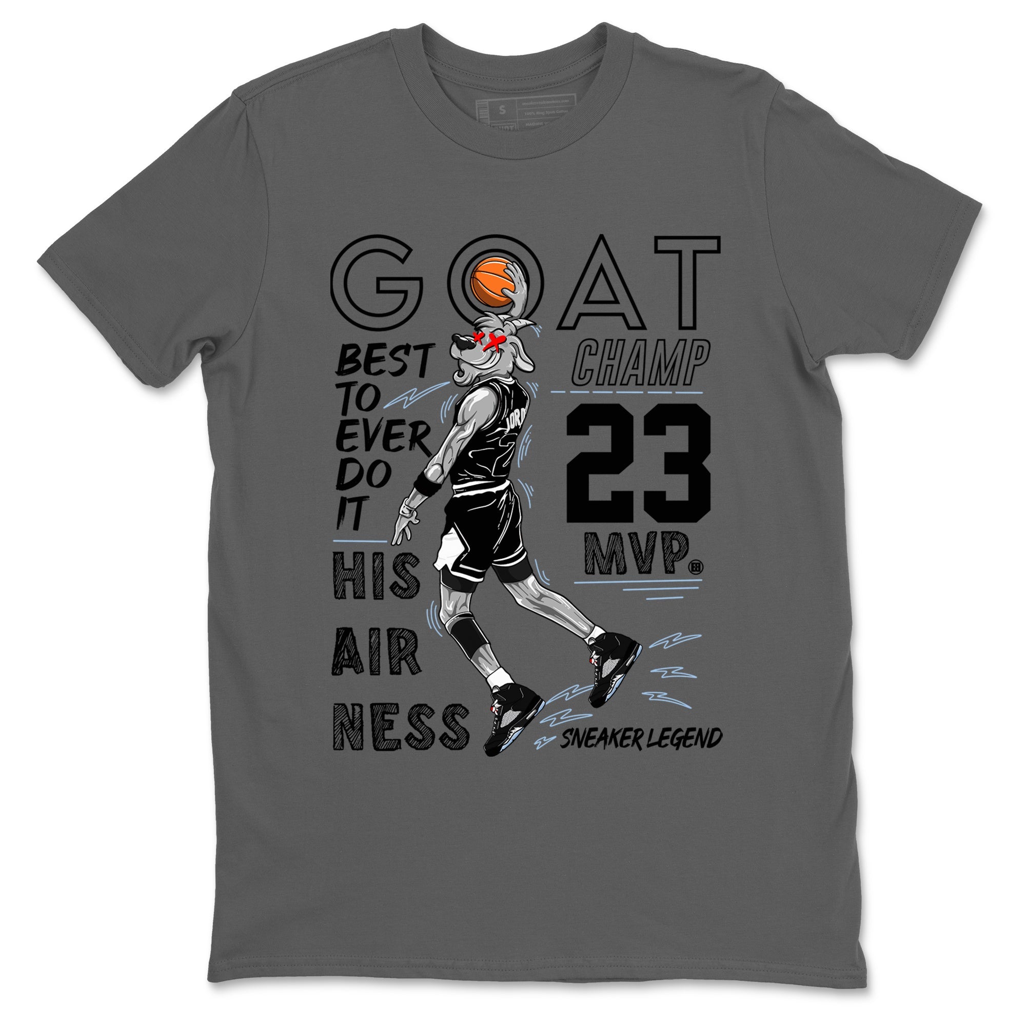 5s Black Metallic Reimagined shirts to match jordans MVP Goat sneaker match tees Air Jordan 5 Retro Black Metallic Reimagined match shoes to clothes SNRT Sneaker Tees unisex cotton Cool Grey 2 shirts