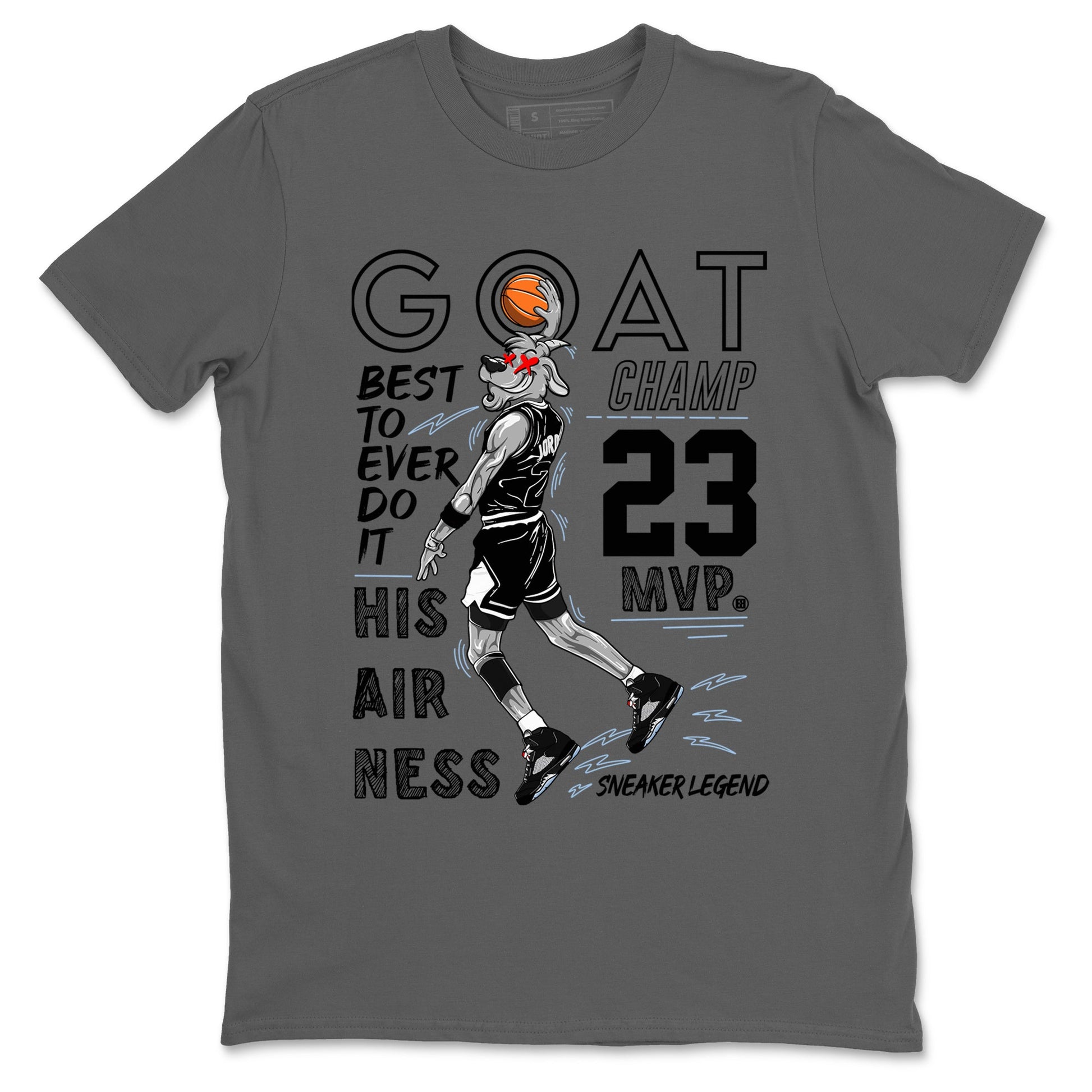 5s Black Metallic Reimagined shirts to match jordans MVP Goat sneaker match tees Air Jordan 5 Retro Black Metallic Reimagined match shoes to clothes SNRT Sneaker Tees unisex cotton Cool Grey 2 shirts