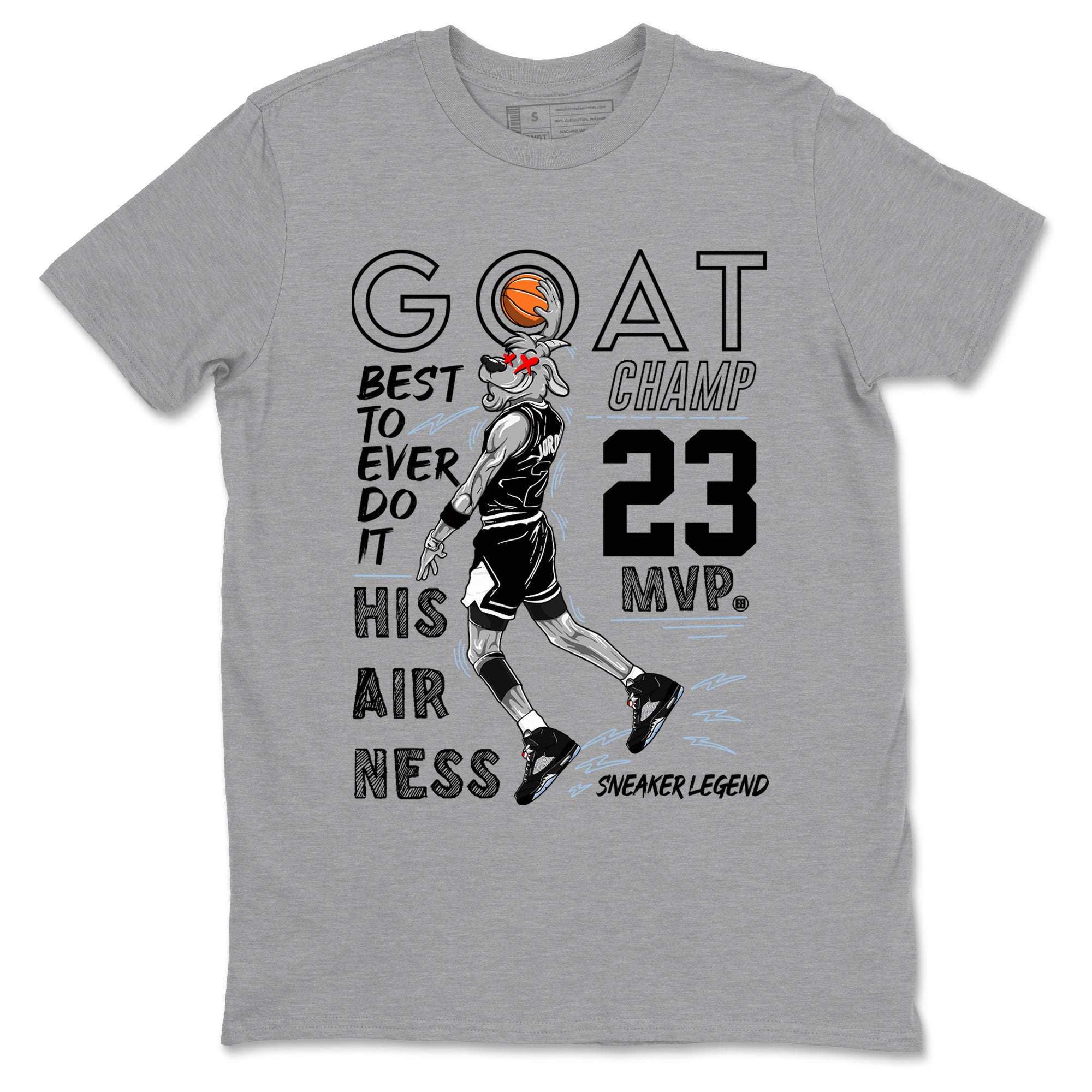 5s Black Metallic Reimagined shirts to match jordans MVP Goat sneaker match tees Air Jordan 5 Retro Black Metallic Reimagined match shoes to clothes SNRT Sneaker Tees unisex cotton Heather Grey 2 shirts