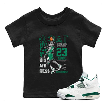 AJ4 Oxidized Green shirts to match jordans MVP Goat sneaker match tees Air Jordan 4 Oxidized Green SNRT Sneaker Tees streetwear brand Baby and Youth Black 1 cotton tee