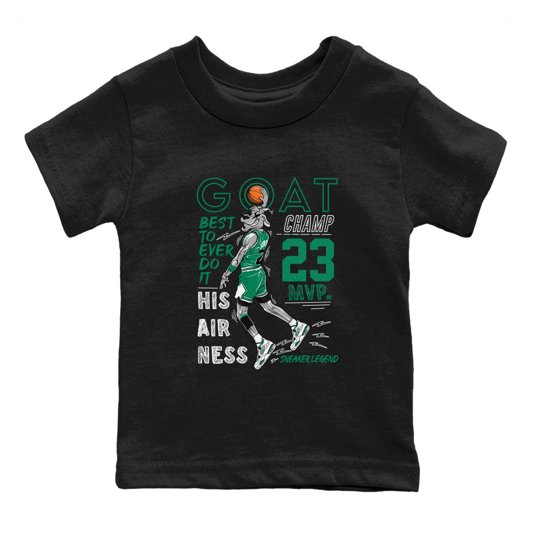 AJ4 Oxidized Green shirts to match jordans MVP Goat sneaker match tees Air Jordan 4 Oxidized Green SNRT Sneaker Tees streetwear brand Baby and Youth Black 2 cotton tee