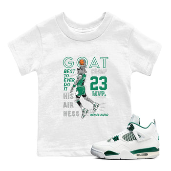 AJ4 Oxidized Green shirts to match jordans MVP Goat sneaker match tees Air Jordan 4 Oxidized Green SNRT Sneaker Tees streetwear brand Baby and Youth White 1 cotton tee
