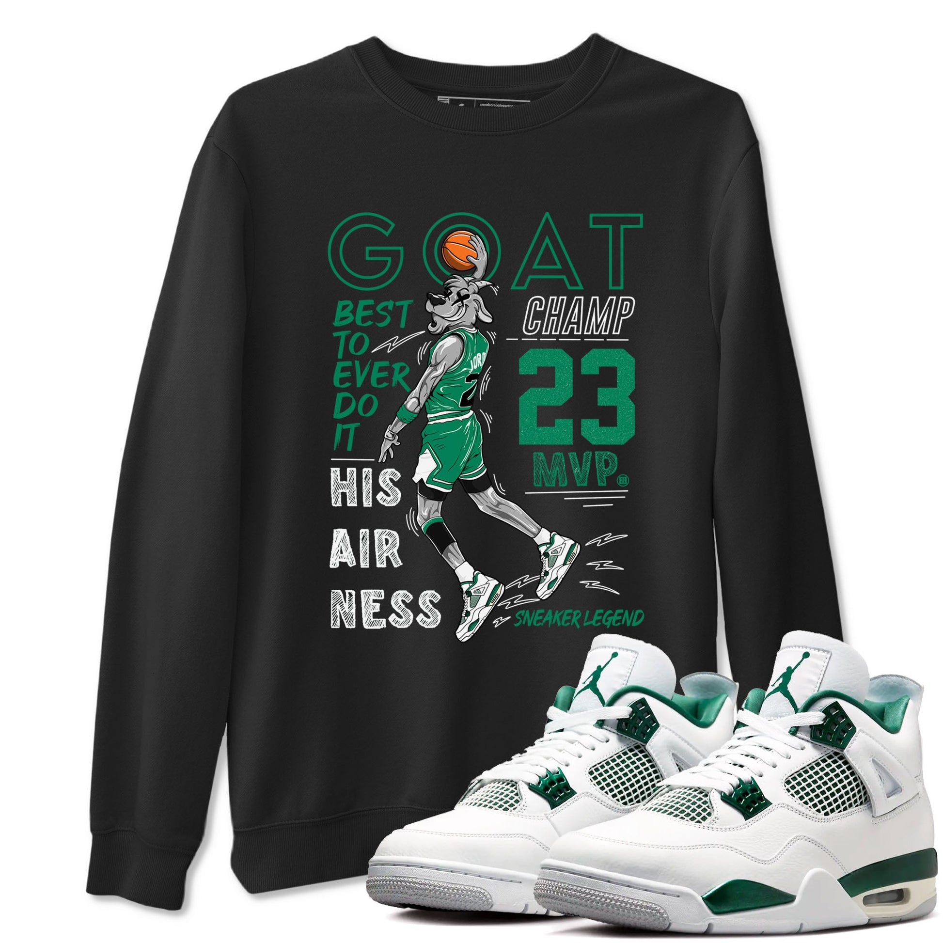 AJ4 Oxidized Green shirts to match jordans MVP Goat sneaker match tees Air Jordan 4 Oxidized Green SNRT Sneaker Tees streetwear brand Black 1 unisex cotton tee